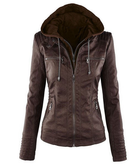 W&W Mode | Damen Lederjacke Mit Kapuze