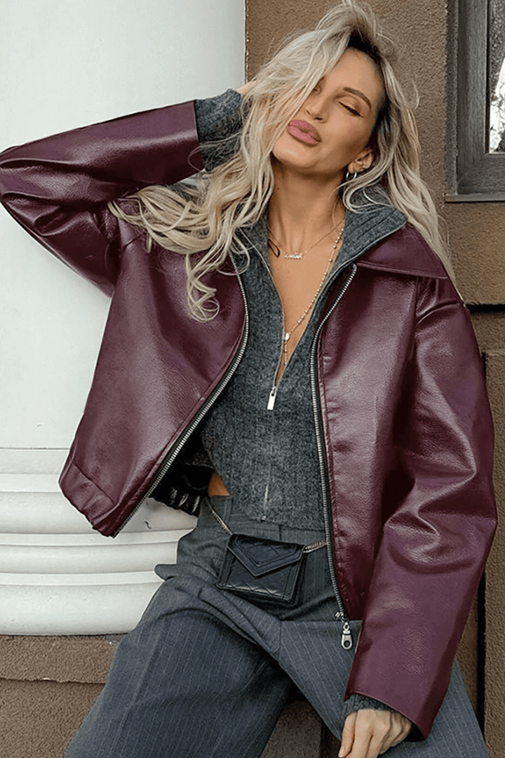 W&W Mode | Kurze Kunstlederjacke