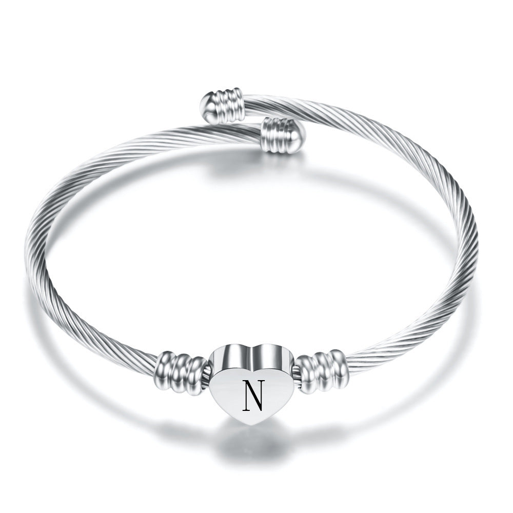 W&W Mode | Buchstaben Edelstahl Armreif
