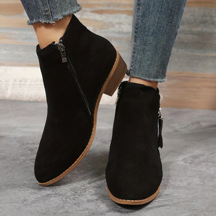 W&W Mode - elegante spitze Stiefeletten mit Absatz und Reißverschluss