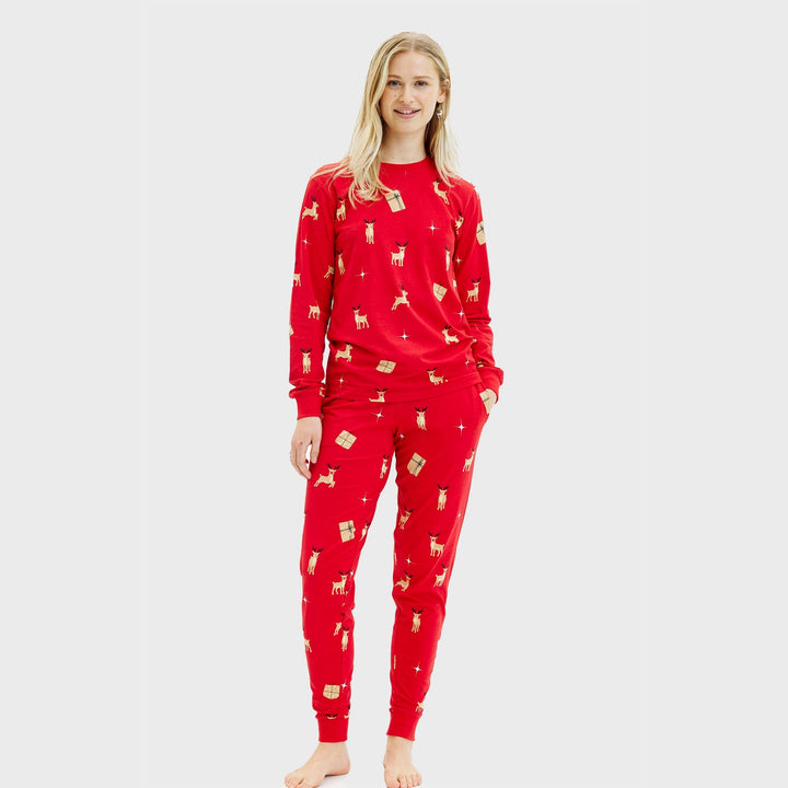 W&W Mode | Elegante rote Weihnachts-Pyjama - Damen