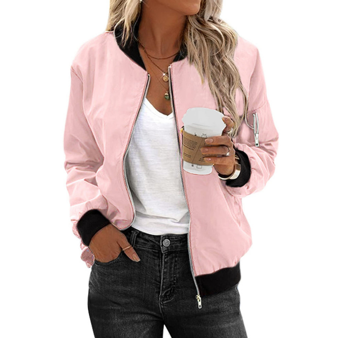 W&W Mode | Zip Bomberjacke Lässig Für Damen