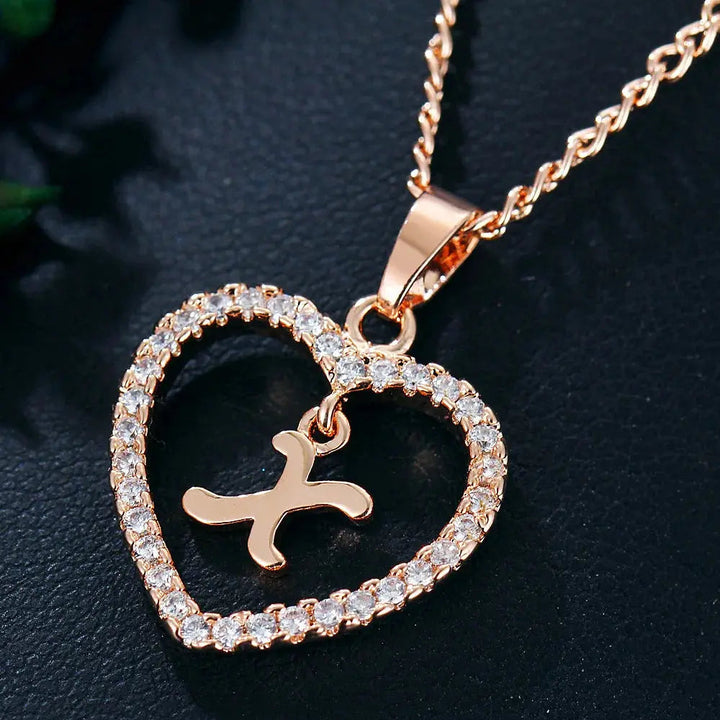 W&W Mode | Buchstaben Zirkon Liebe Kette Schmuck Anhänger