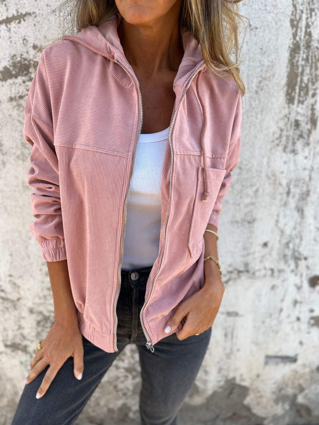 W&W Mode | Lässige Jacke Mit Kapuze Und Reißverschluss Für Damen