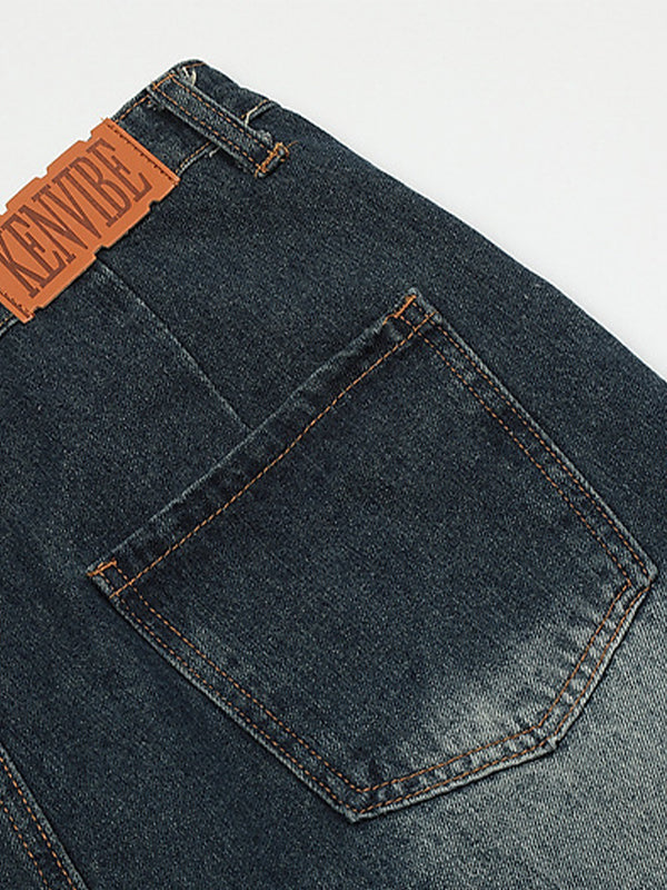 W&W Mode | Baggy Sternmuster Patchwork Jeansshorts