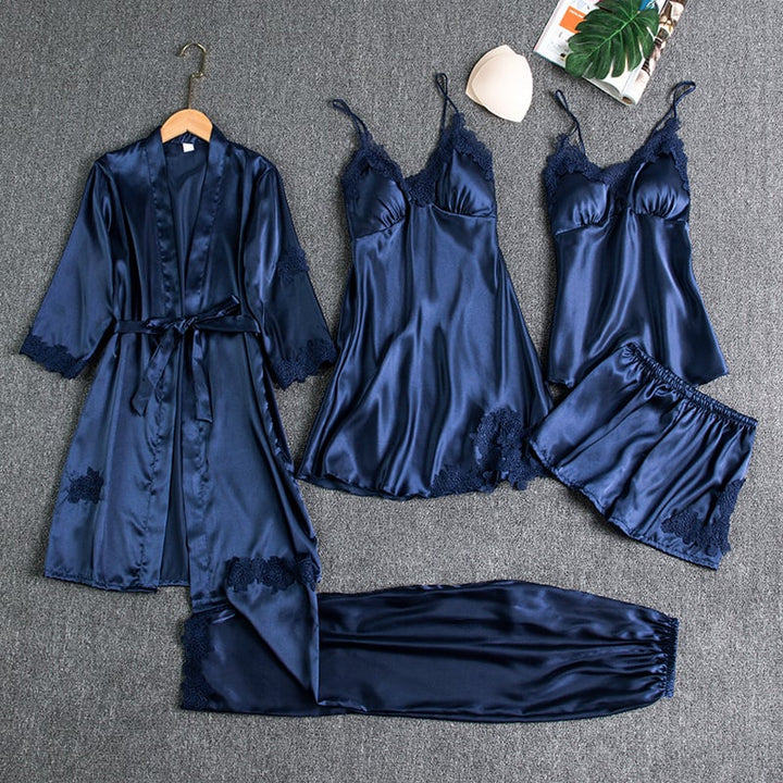 W&W Mode | Luxuriöses Satin Nachtkleid Set