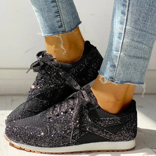 W&W Mode | Trendy Damen Glitter Sneakers