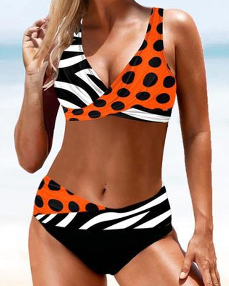 W&W Mode gestreifter Bikini
