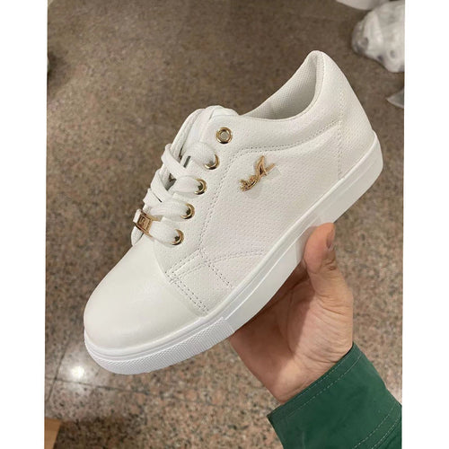 W&W Mode Damen-Sneaker: Flache, atmungsaktive Schnürschuhe für Mädchen