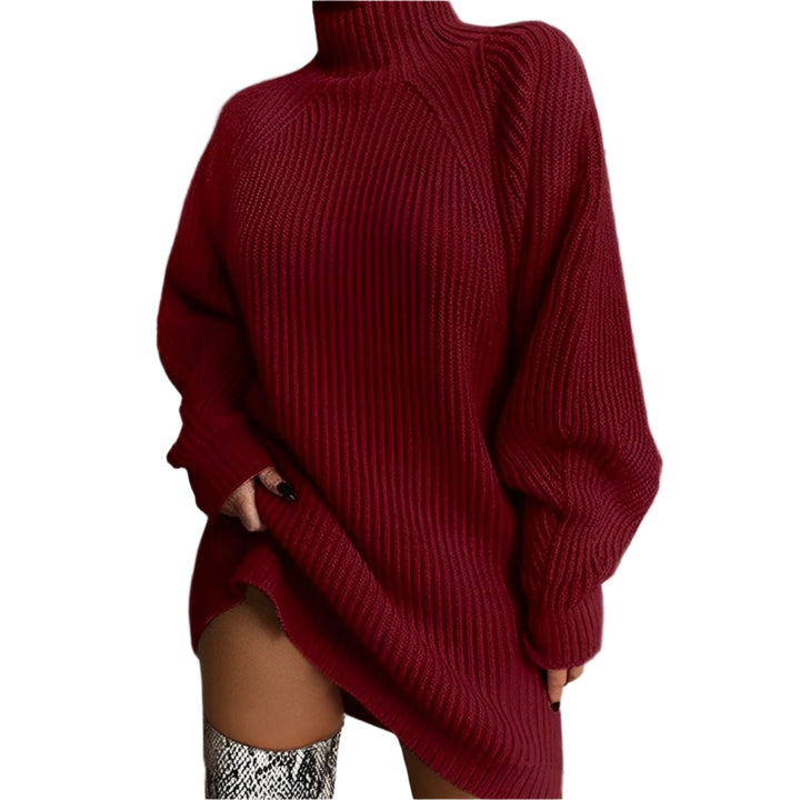 W&W Mode | Warmes Strickkleid Mit Rollkragen