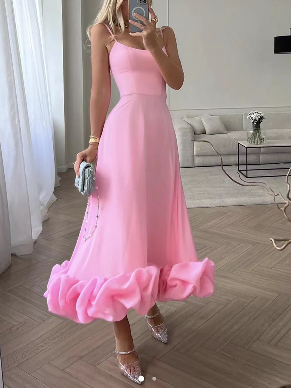 W&W Mode | Elegantes Maxikleid mit gerüschtem Saum für Damen
