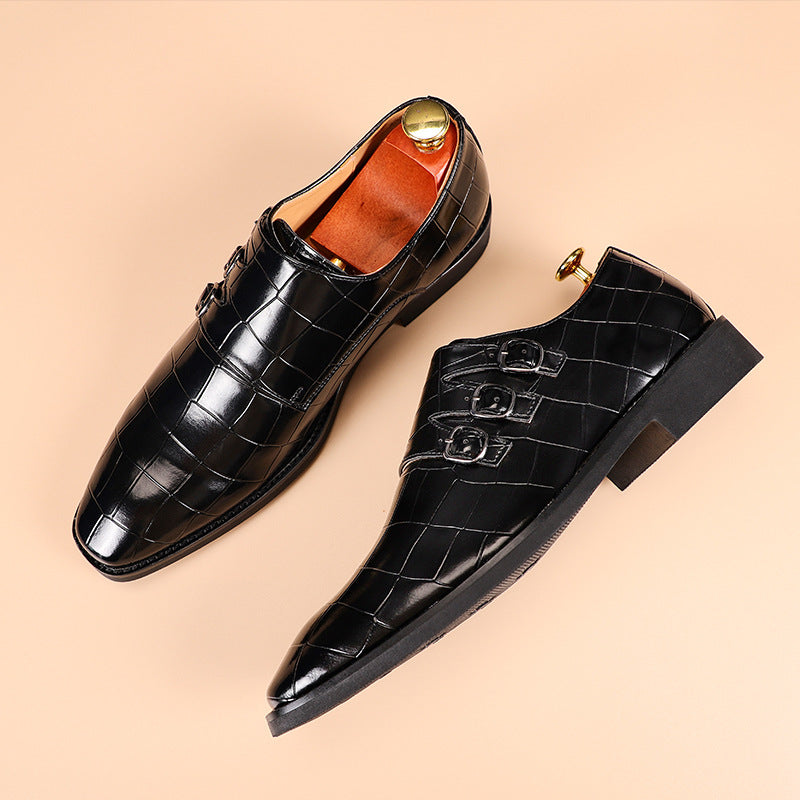 W&W Mode | Krokodilleder Elegante Schuhe Mit Dreifacher Schnalle