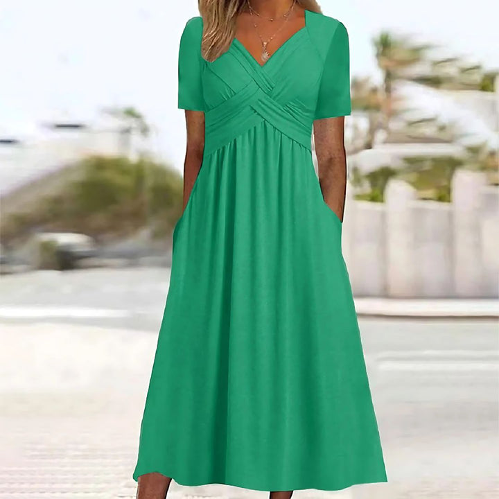 W&W Mode | Elegantes Midikleid Mit V-ausschnitt