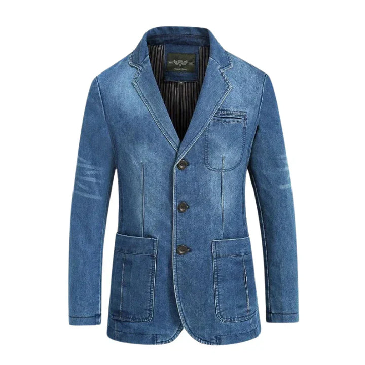 W&W Mode | Herren Denim Baumwolle Blazerjacke