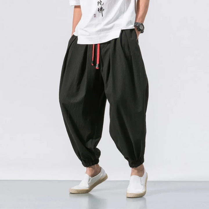 W&W Mode | Herren Leinen Lockere Harembroek Bequeme Sommerhose Für Männer