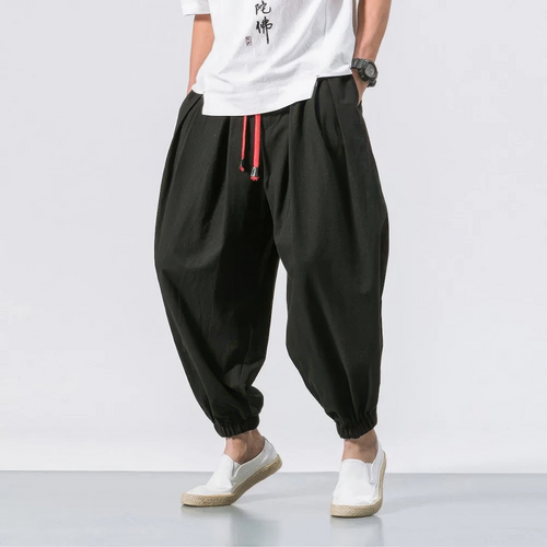 W&W Mode | Herren Leinen Lockere Harembroek Bequeme Sommerhose Für Männer