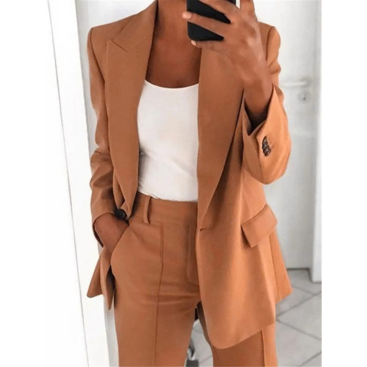 W&W Mode | Ausschnitt Langarm Büro Damen Blazer