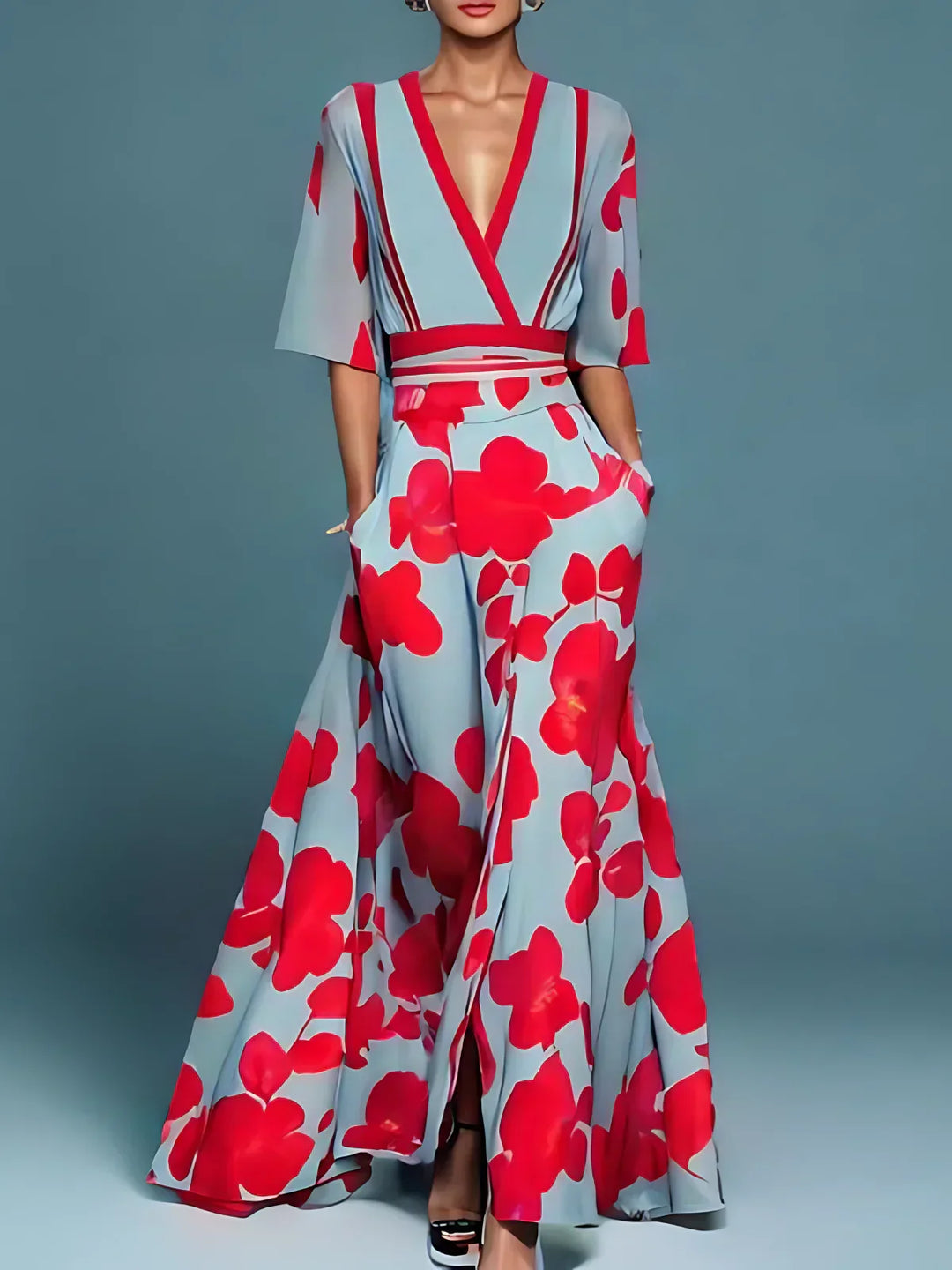 W&W Mode | Elegantes Blumenmuster Kleid aus der Tasche