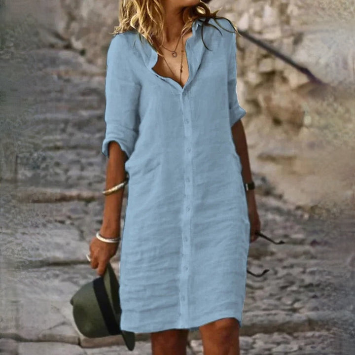 W&W Mode | Baumwolle Leinen Damen Kleid