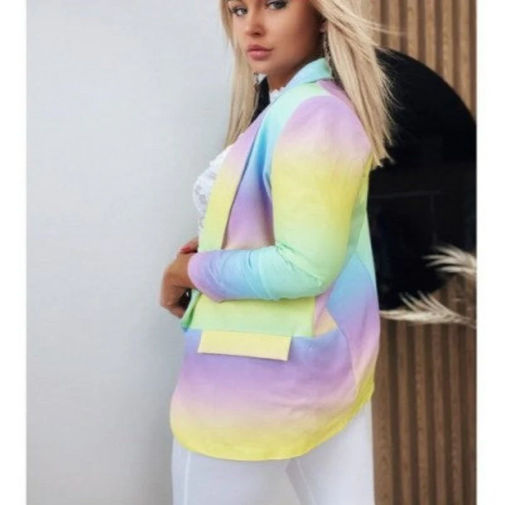 W&W Mode | Damen Ombre Offene Front Blazer, Lange Ärmel, Lässige Passform