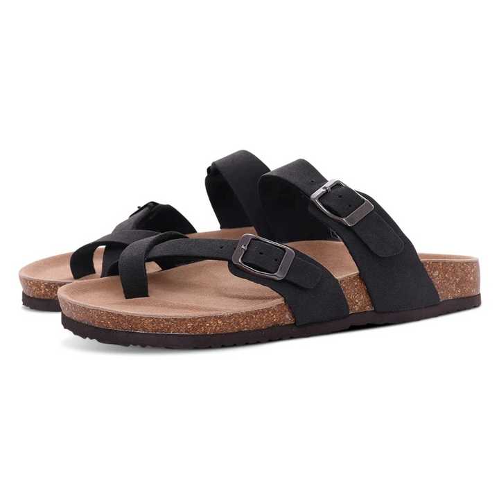 W&W Mode | Wildleder Damen Sandalen Mit Doppeltem Riemen