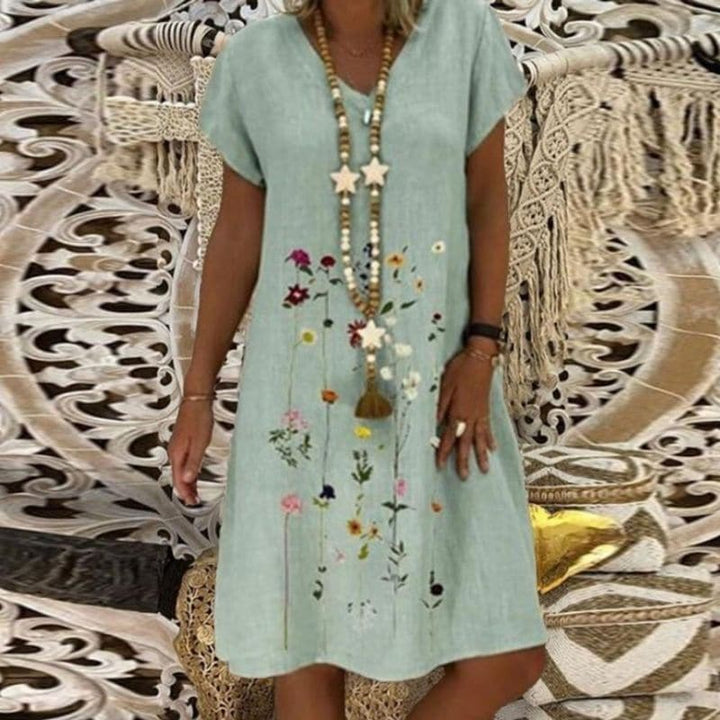 W&W Mode | Bequemes Leinenkleid mit elegantem Muster