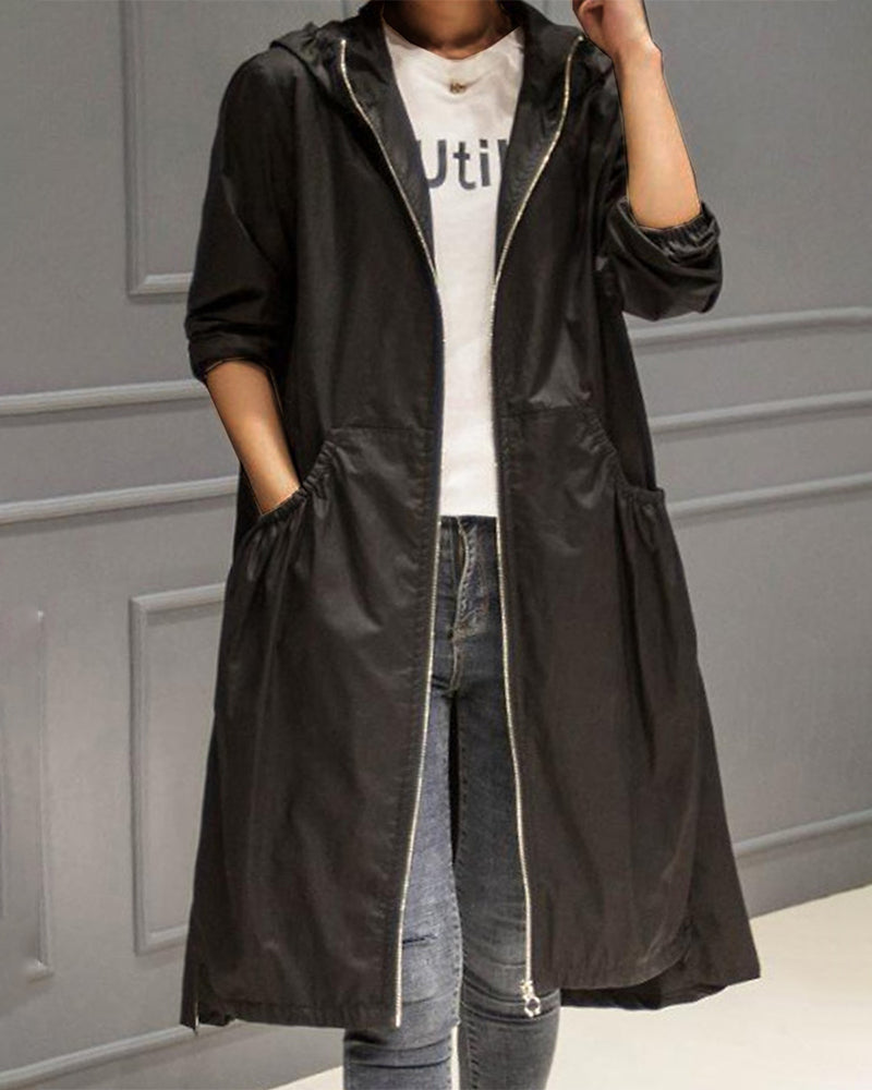 W&W Mode | Wasserdichter Langer Trenchcoat Mit