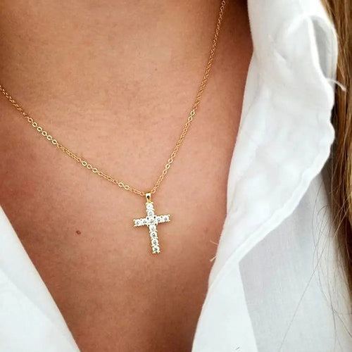 W&W Mode | Eingelassene Kreuz Halskette Anhänger Schmuck Für Damen