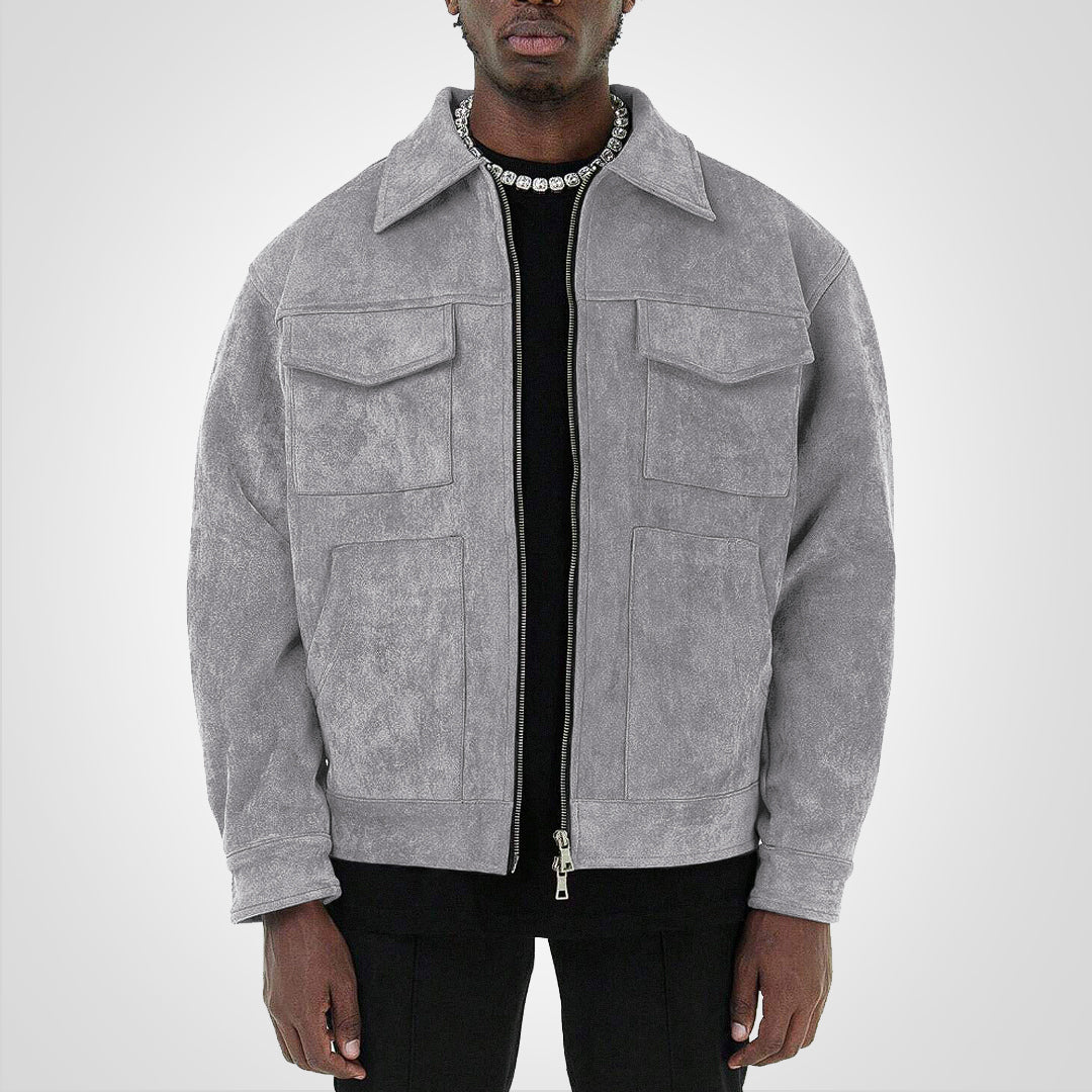 W&W Mode | Kurze Wildlederjacke Mit Reißverschluss