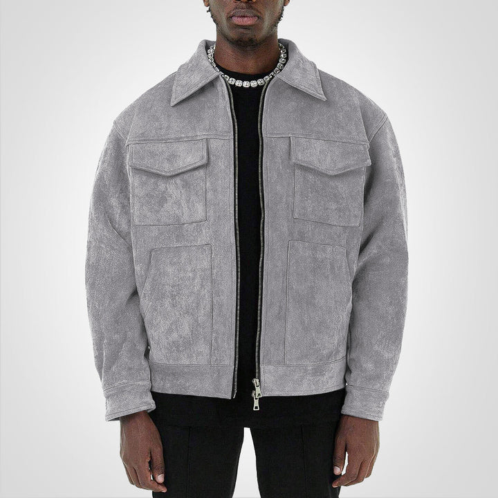 W&W Mode | Kurze Wildlederjacke Mit Reißverschluss