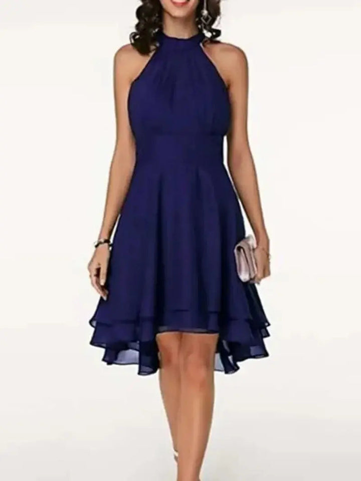 W&W Mode | Elegante Ärmelloses Chiffon Kleid