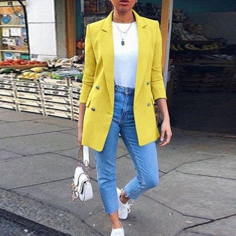 W&W Mode | Damen Blazer Eleganter Longblazer Mit 3/4 Ärmeln, Ideal Für Business Looks