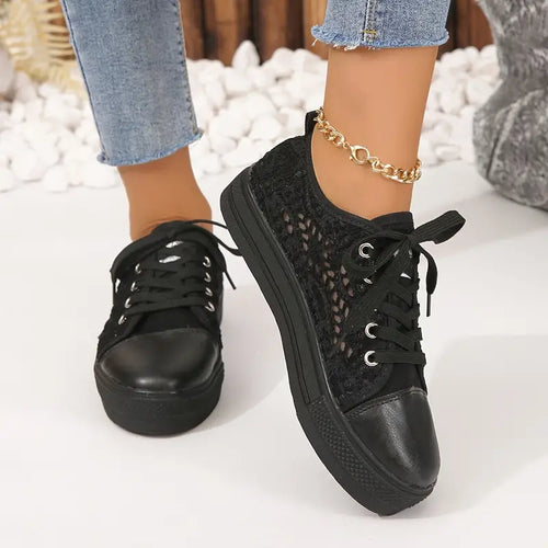 W&W Mode | Damen Spitzen Plattform Sneaker