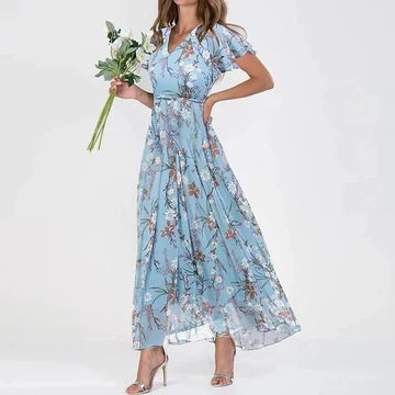 W&W Mode | Langes Sommerkleid mit Blumenmuster