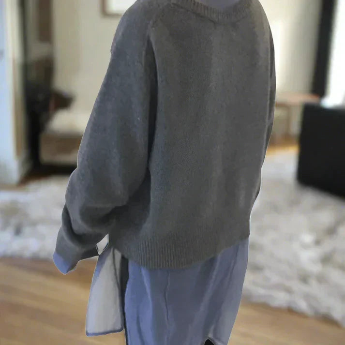 W&W Mode | weiche strickjacke mit diagonaler knopfleiste