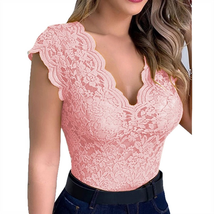W&W Mode | Sexy Damen Top Elegantes Spitzen Top Raffinierte Details