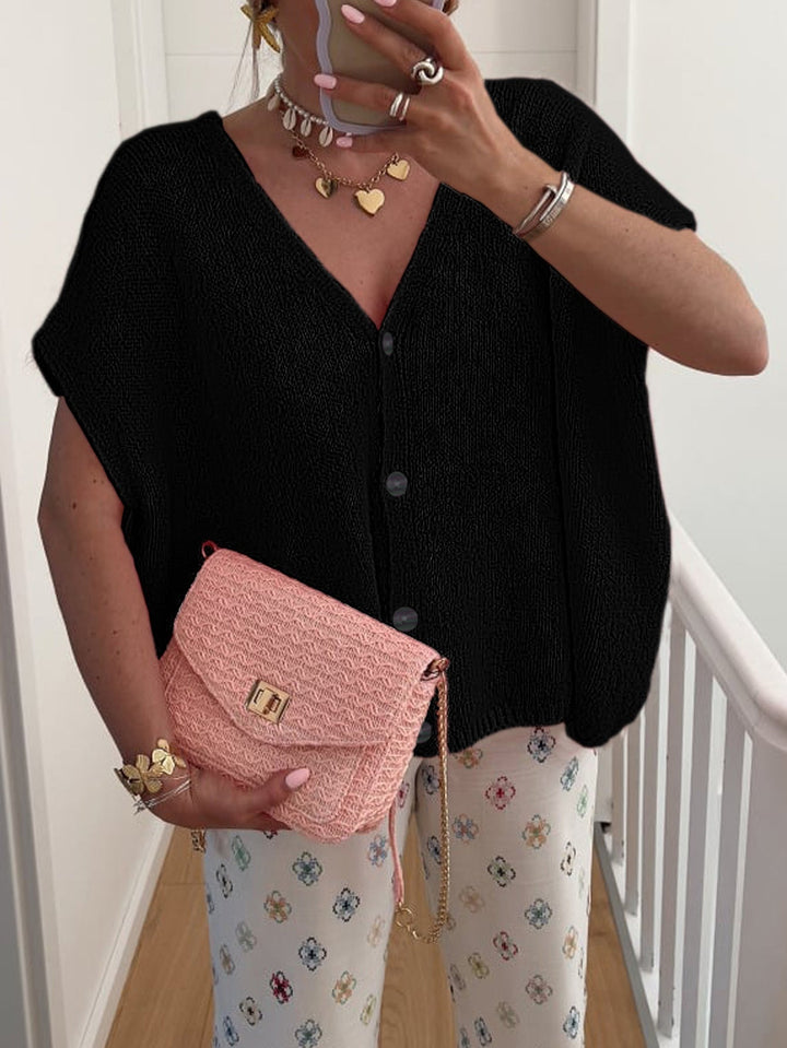 W&W Mode | V-Ausschnitt Kurzarm Cardigan