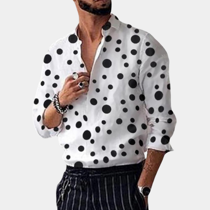 W&W Mode | Herren Hemd Trendige Gepunktete Schicke Shirt Für Männer