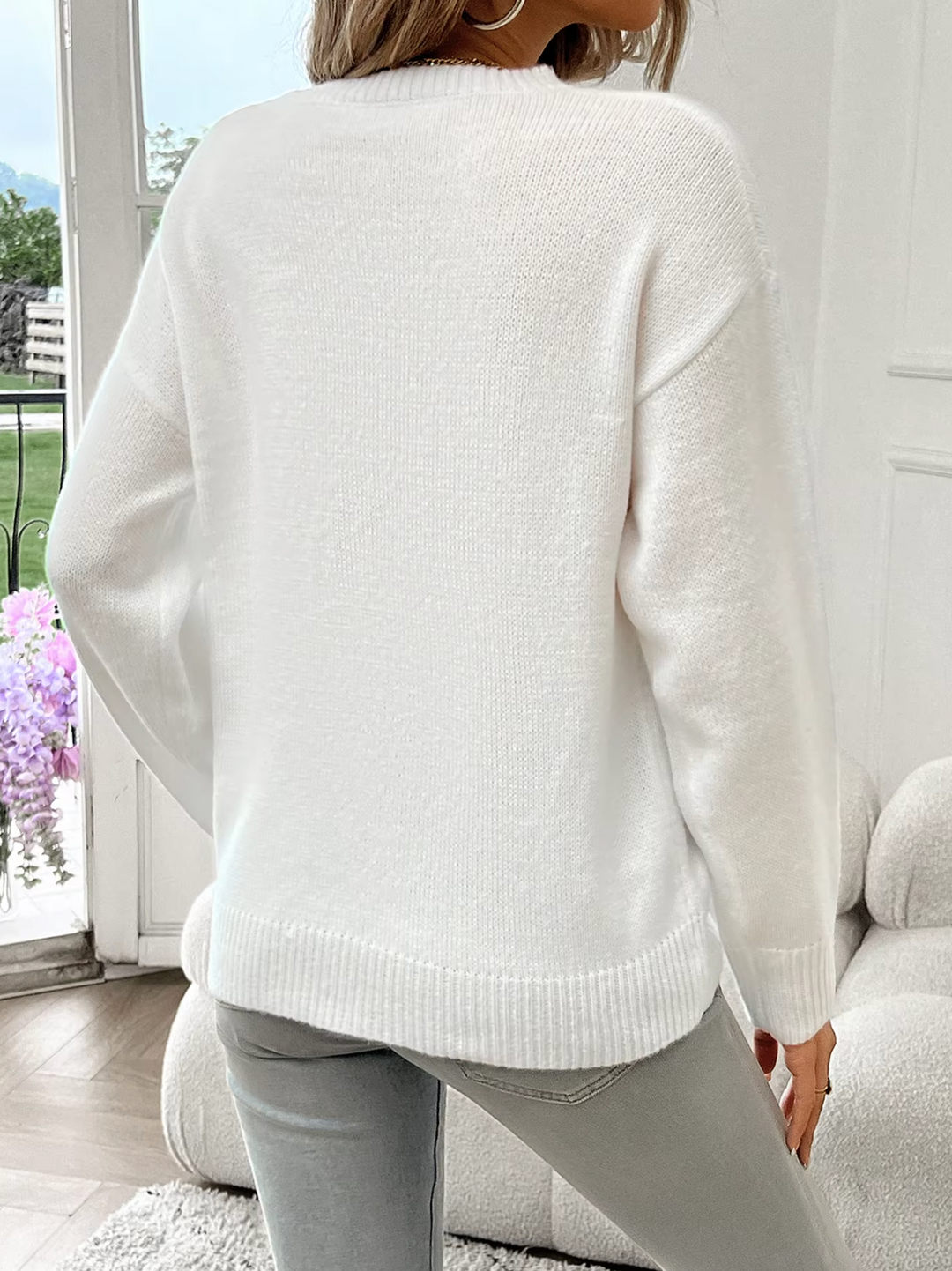 W&W Mode | Baumwollstrickpullover Mit Rundhalsausschnitt