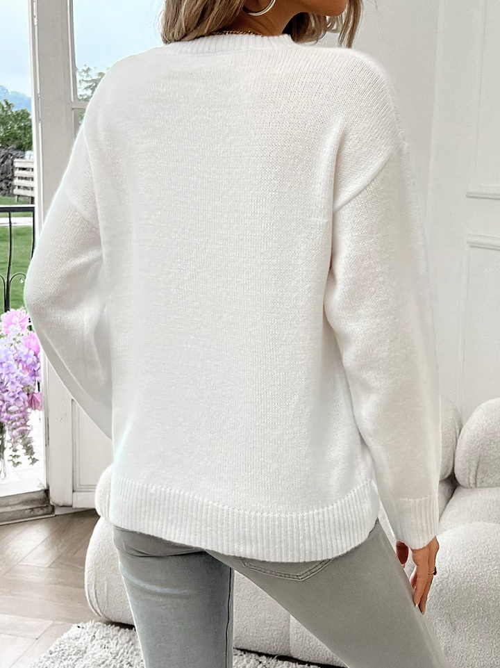 W&W Mode | Baumwollstrickpullover Mit Rundhalsausschnitt