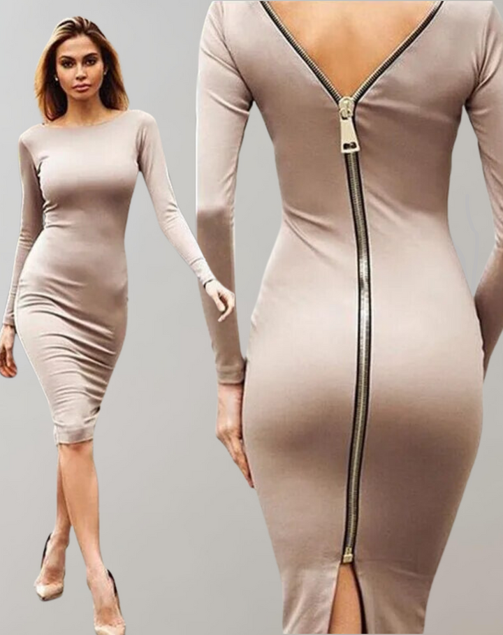 W&W Mode - Langärmliges Kleid mit Rückenreißverschluss