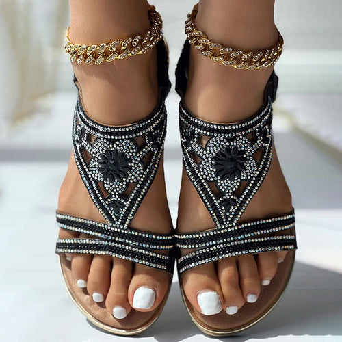 W&W Mode - Strass Freizeit Sandalen