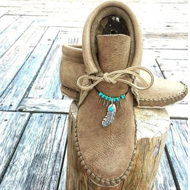 Damen Stiefel aus veganem Leder mit rutschfester Gummisohle