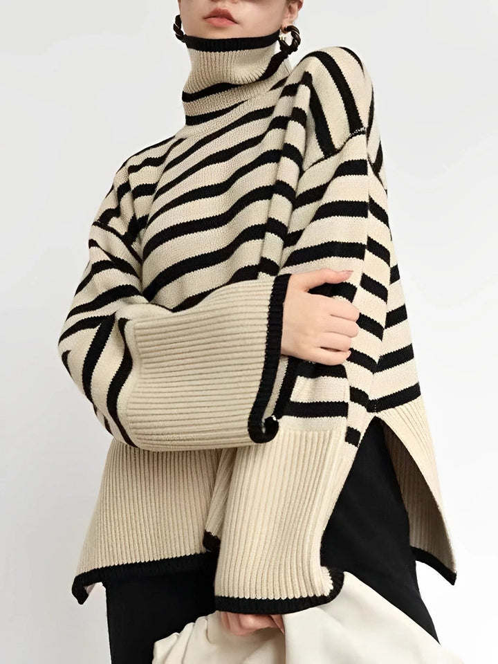 W&W Mode | Oversize-Rollkragenpullover aus Baumwoll für Damen - Perfekt für Freizeit-Tage