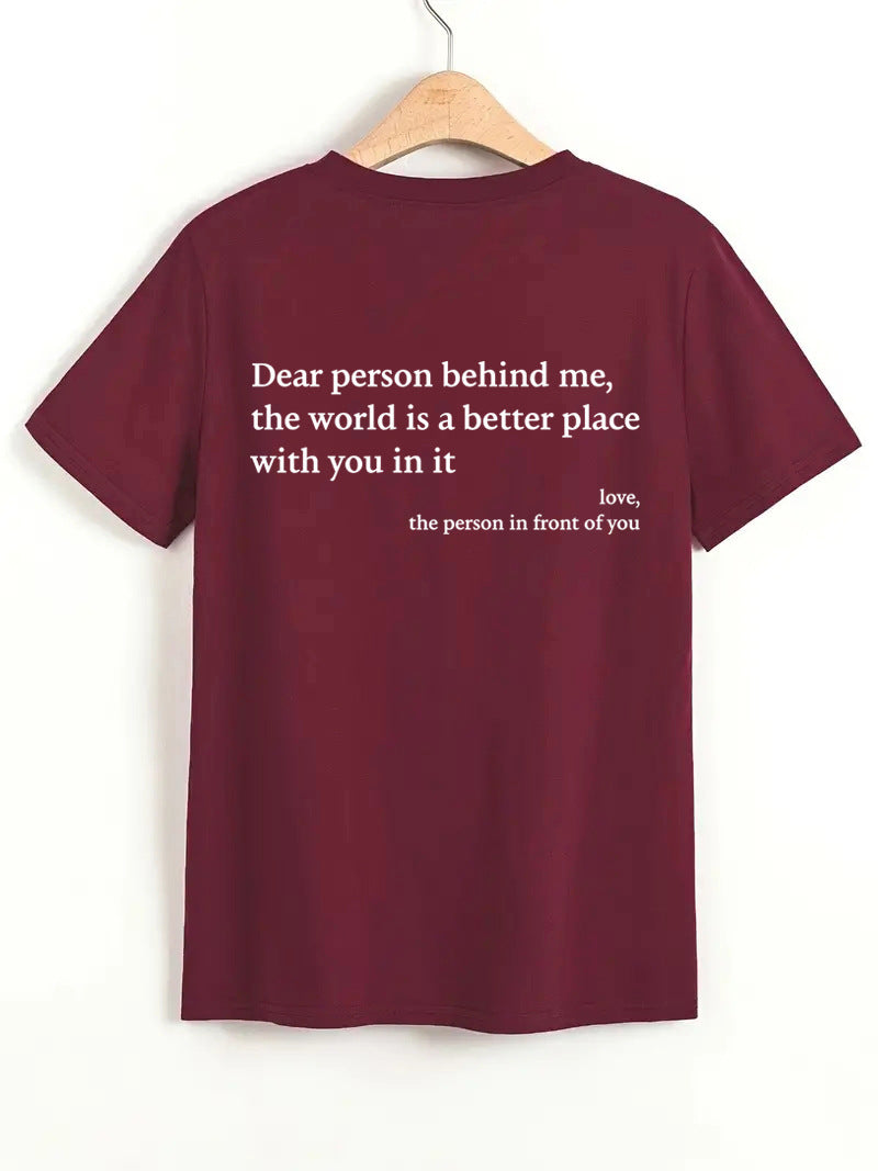 W&W Mode | Damen T-Shirt Mit Rundhalsausschnitt Und Slogan