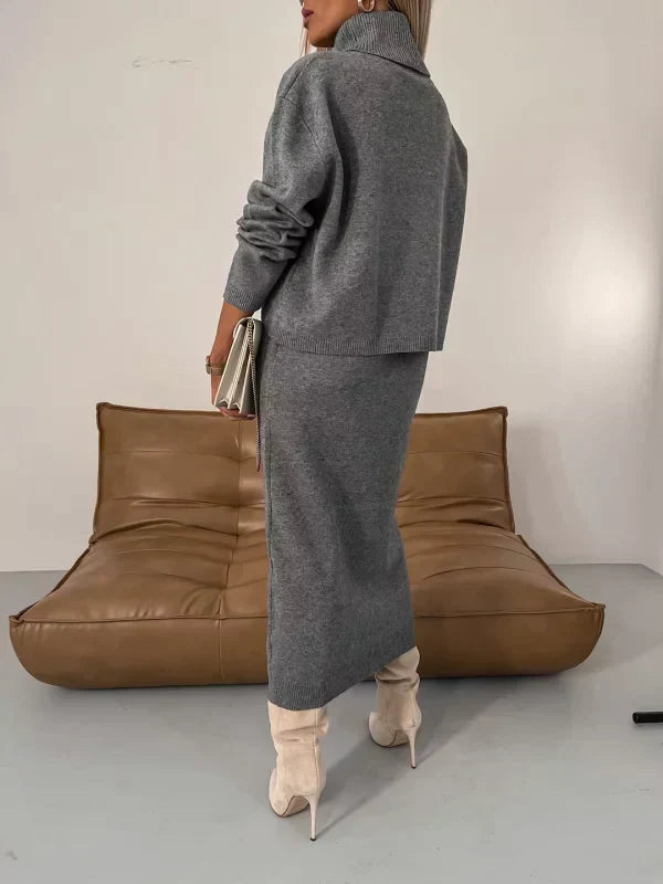 W&W Mode | Stretchkleid Mit Passendem Pullover