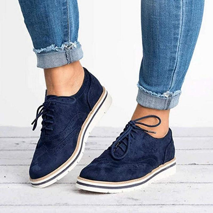 Damen Lederschuhe mit Schnürsenkeln