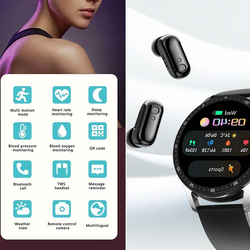 Smartwatch mit Bluetooth-Kopfhörern für iPhone und Android