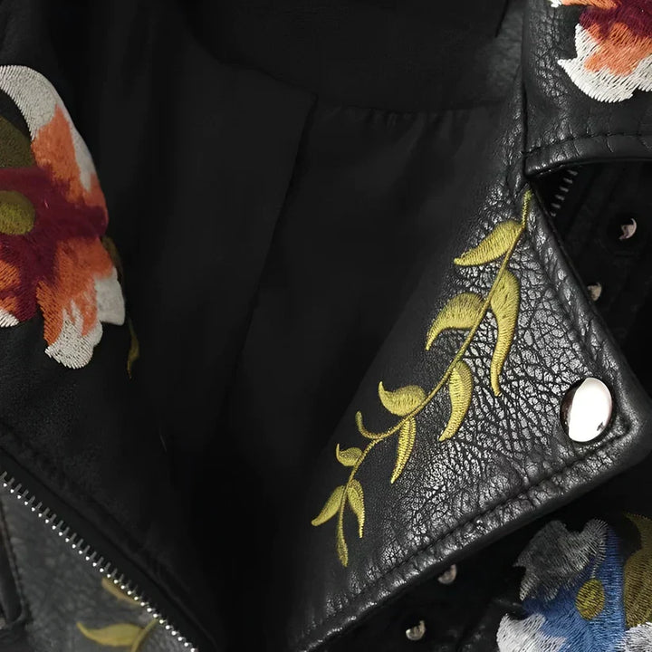W&W Mode | Lederjacke mit Stickerei