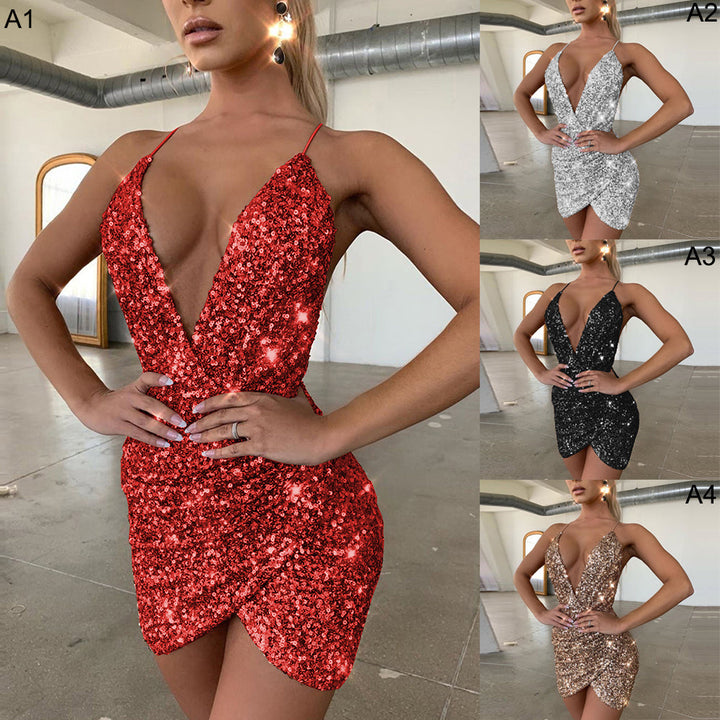 W&W Mode | Atemberaubendes Unregelmäßiges Paillettenkleid in Glitzer